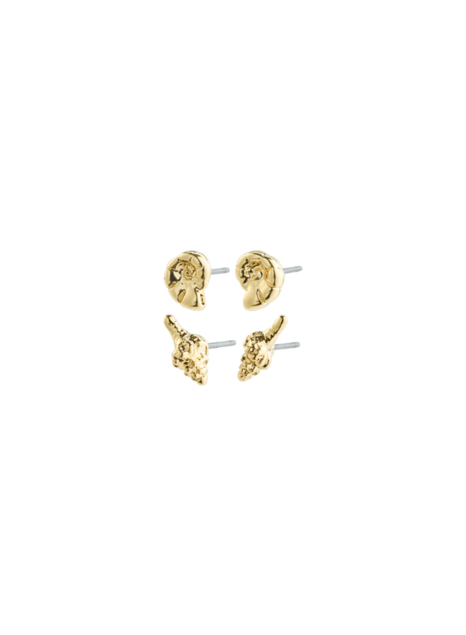 Pilgrim FORCE recycled earrings, 2-in-1 set, gold-plated