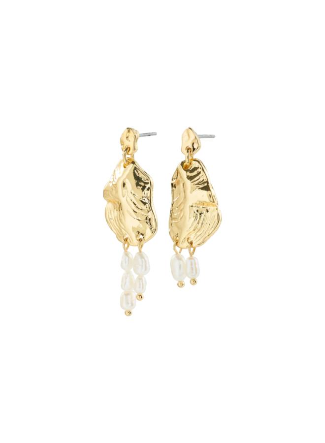 Pilgrim BLOOM recycled earrings white/gold-plated