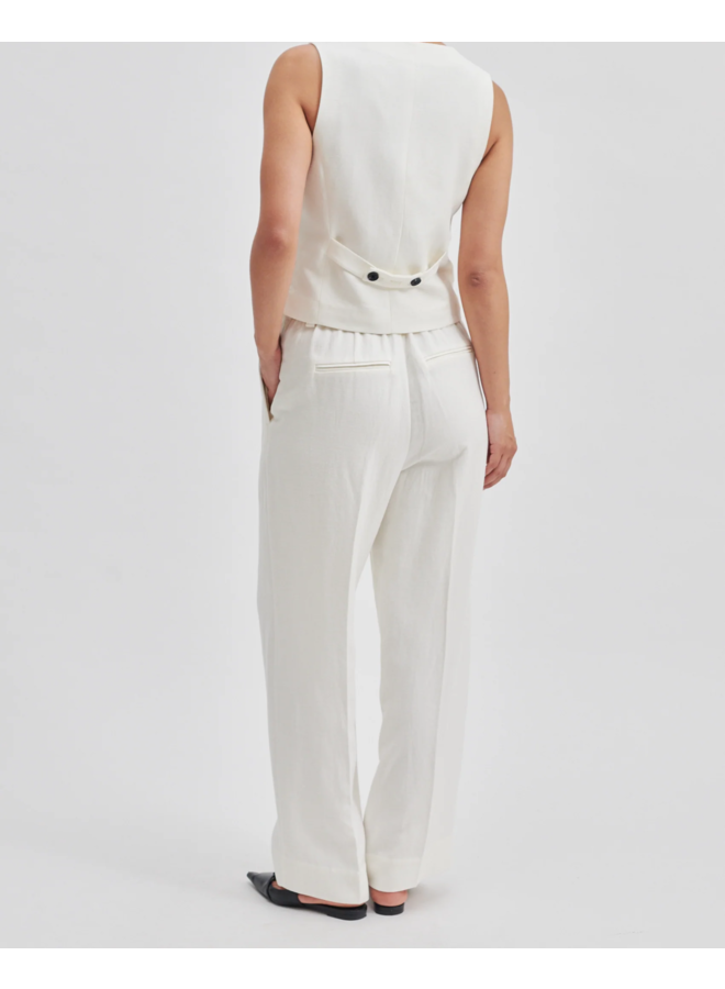 Second Female Lino New Trousers Antique White