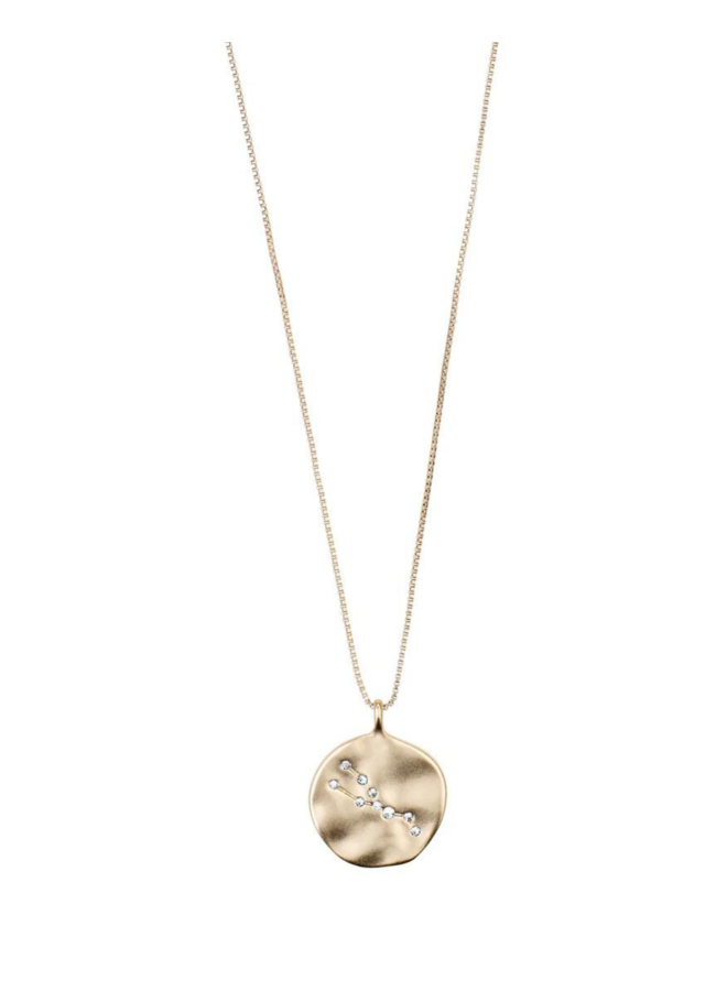 Pilgrim TAURUS recycled Zodiac Sign Coin Necklace, gold-plated