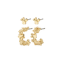Pilgrim ZHURI recycled earrings 2-in-1 set gold-plated
