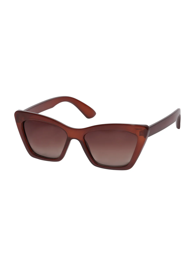 Pilgrim DAKOTA angular cat-eye shaped sunglasses brown