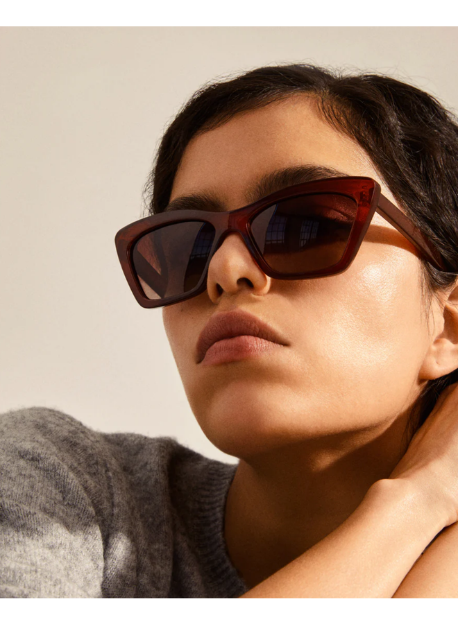 Pilgrim DAKOTA angular cat-eye shaped sunglasses brown