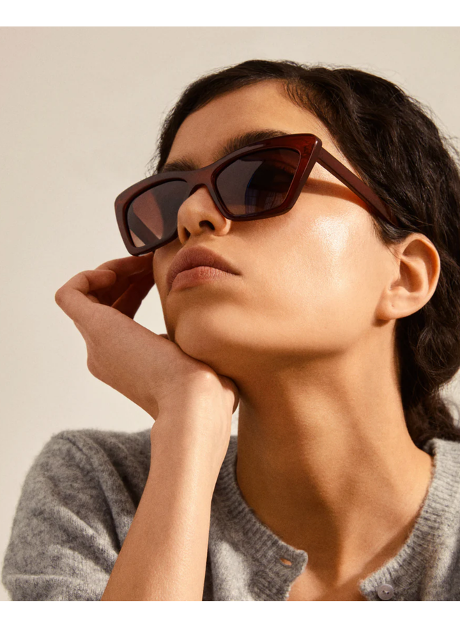 Pilgrim DAKOTA angular cat-eye shaped sunglasses brown