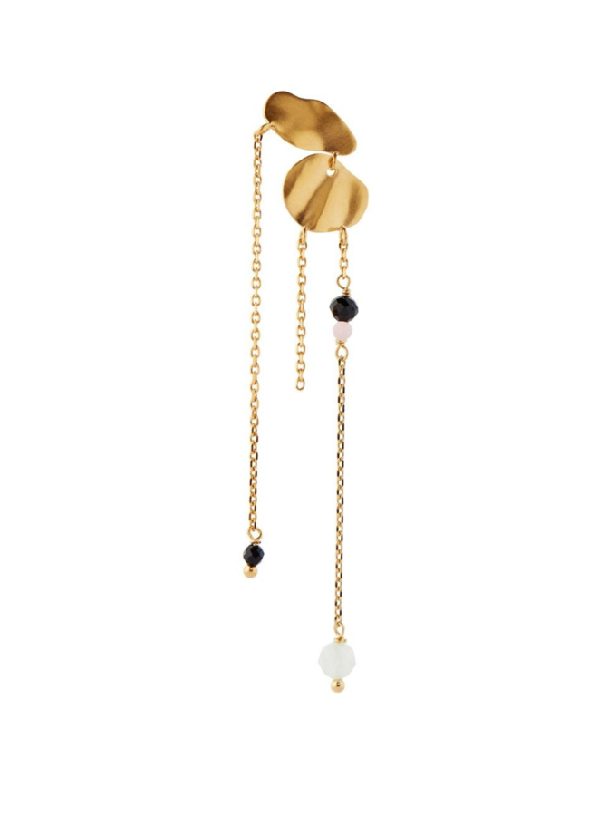 Stine A Festive Clear Sea Earring with Chains and Stones - per stuk