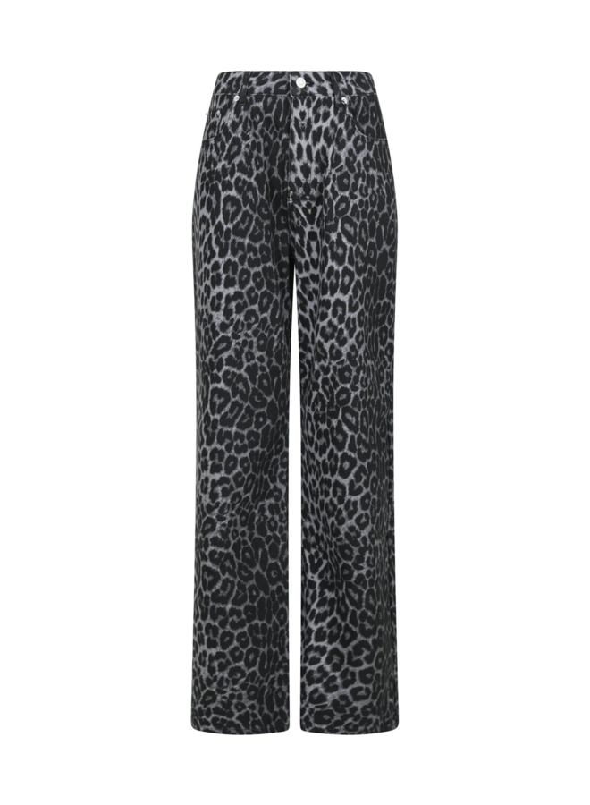 Neo Noir Simona Leopard Pants Grey Leopard