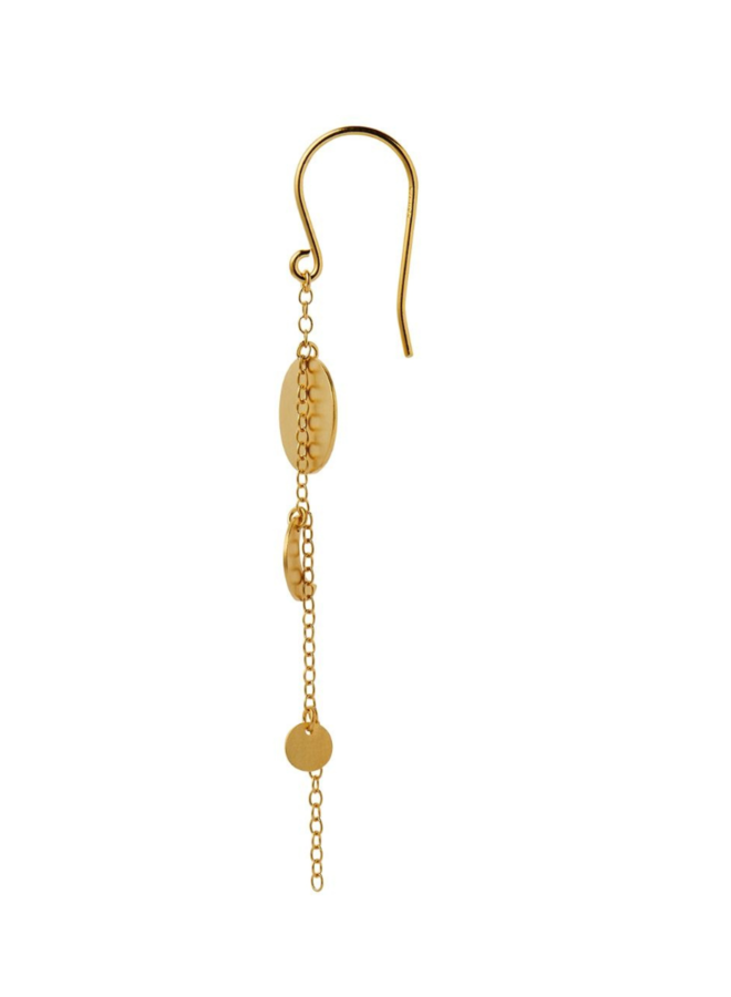 Stine A Sun and Moon Earring with Chain - per stuk