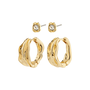 Pilgrim FEEL earrings 2-in-1 set gold-plated