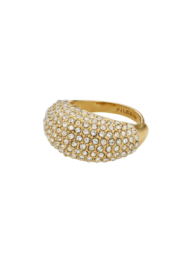 Pilgrim FOCUS crystal ring gold-plated