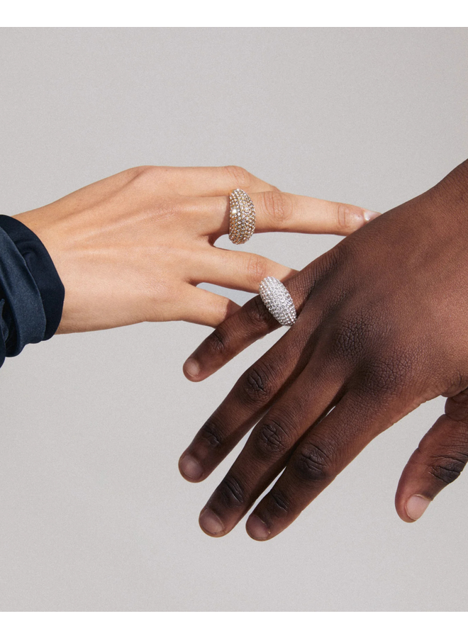 Pilgrim FOCUS crystal ring gold-plated