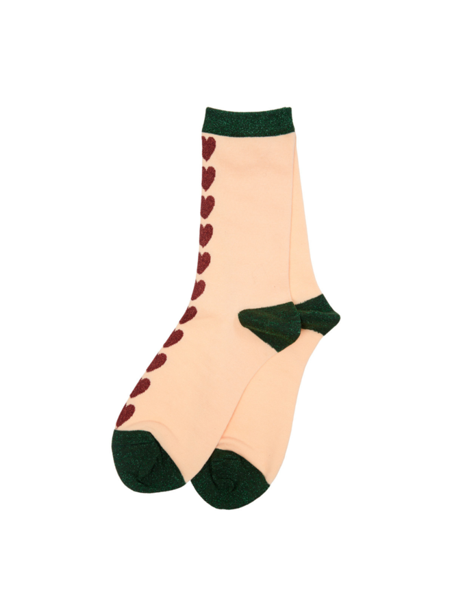 Pico Heart Stripe Sock Powder