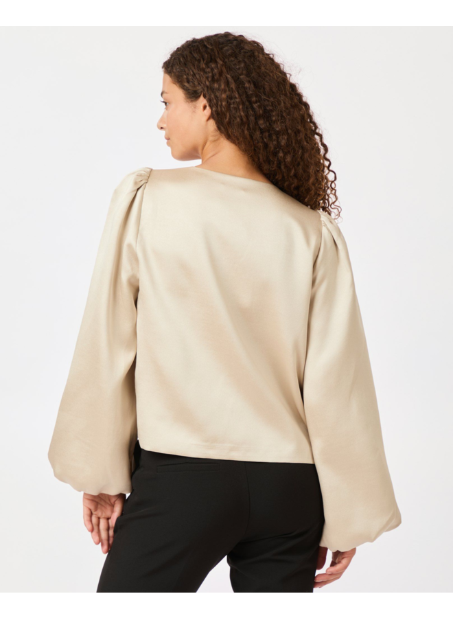 Neo Noir Daliska Dull Satin Blouse Sand