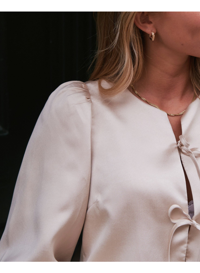 Neo Noir Daliska Dull Satin Blouse Sand