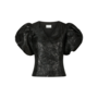 Neo Noir Camia Metallic Brocade Blouse Black