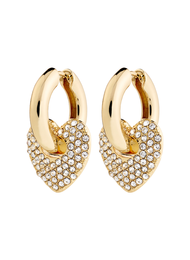 Pilgrim DUNE crystal earrings gold-plated