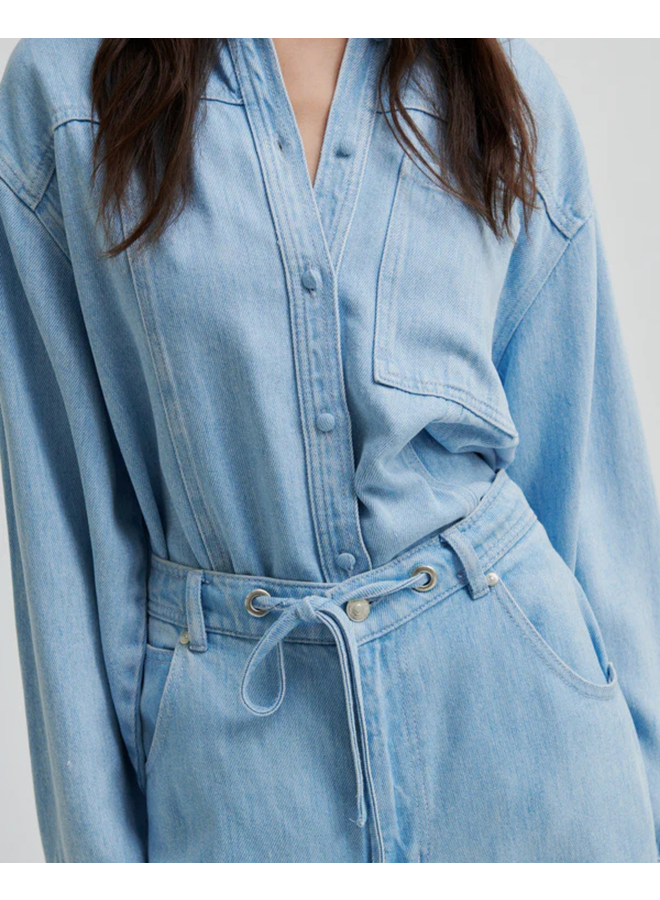 Second Female Irvin Denim Shirt Light Blue Denim