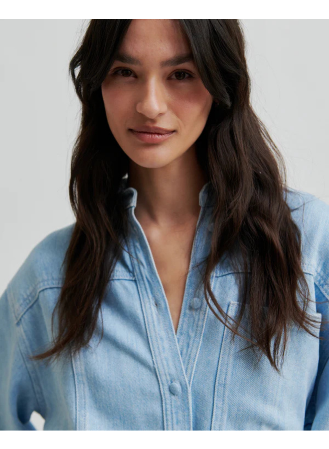 Second Female Irvin Denim Shirt Light Blue Denim