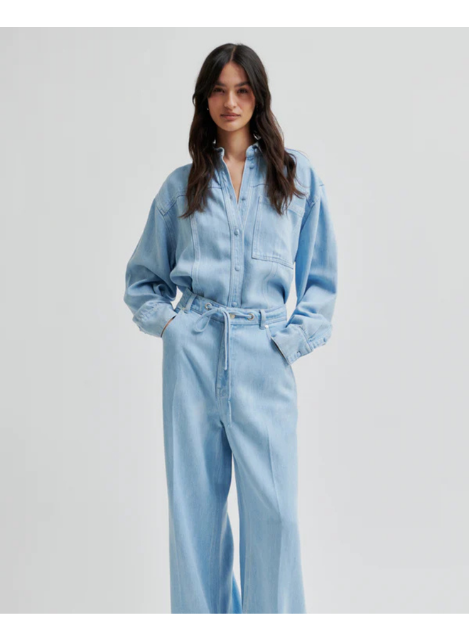 Second Female Irvin Denim Shirt Light Blue Denim