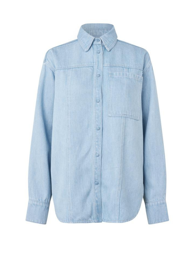 Second Female Irvin Denim Shirt Light Blue Denim