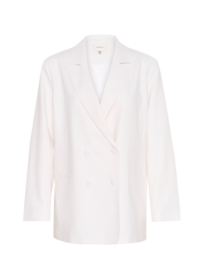 Gestuz Izza Linen Blazer Bright White