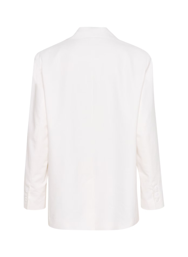 Gestuz Izza Linen Blazer Bright White