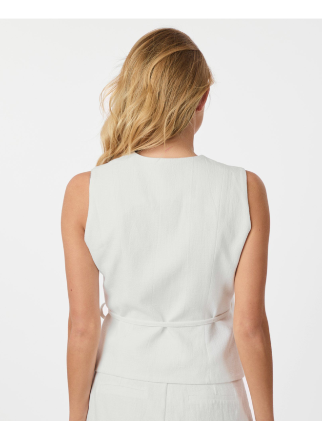 Neo Noir Samara Ramie Waistcoat Off White