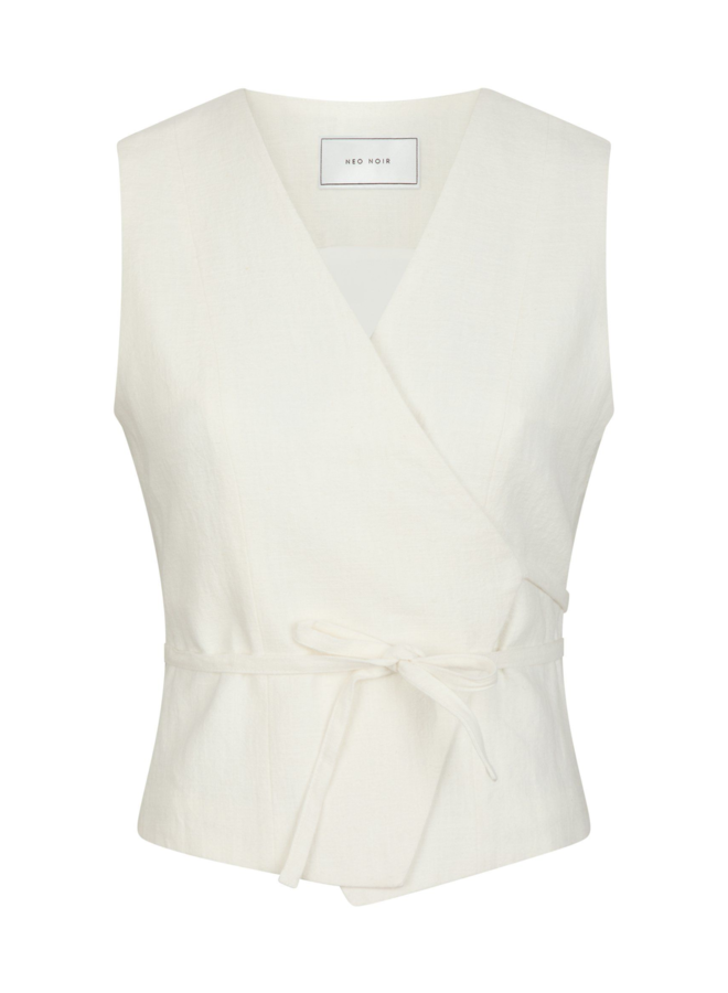 Neo Noir Samara Ramie Waistcoat Off White