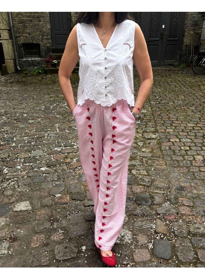 Sissel Edelbo Wenke Pants Pink Stripes Leftover Fabric