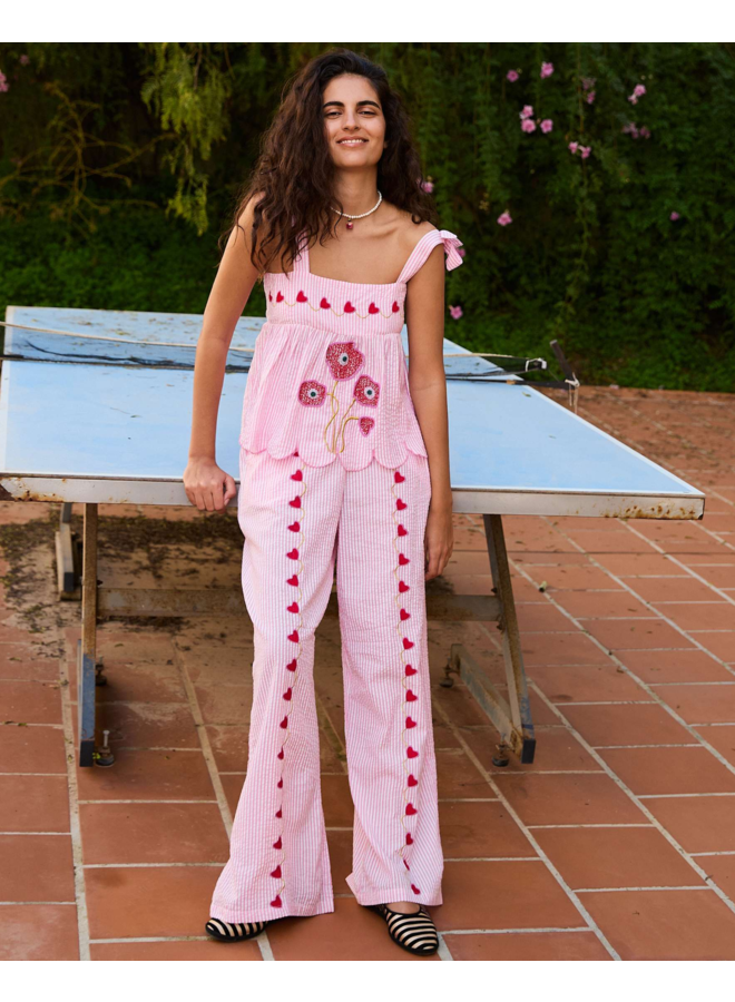 Sissel Edelbo Wenke Pants Pink Stripes Leftover Fabric