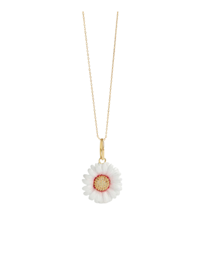 Les Néréides White Daisy Flower Pendant