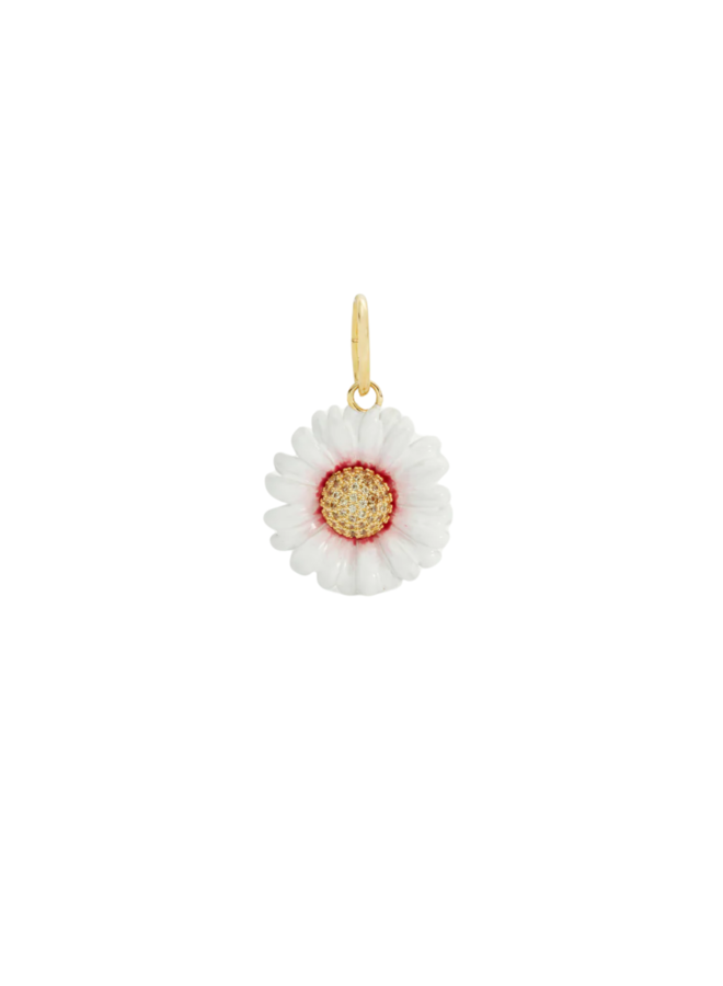 Les Néréides White Daisy Flower Pendant