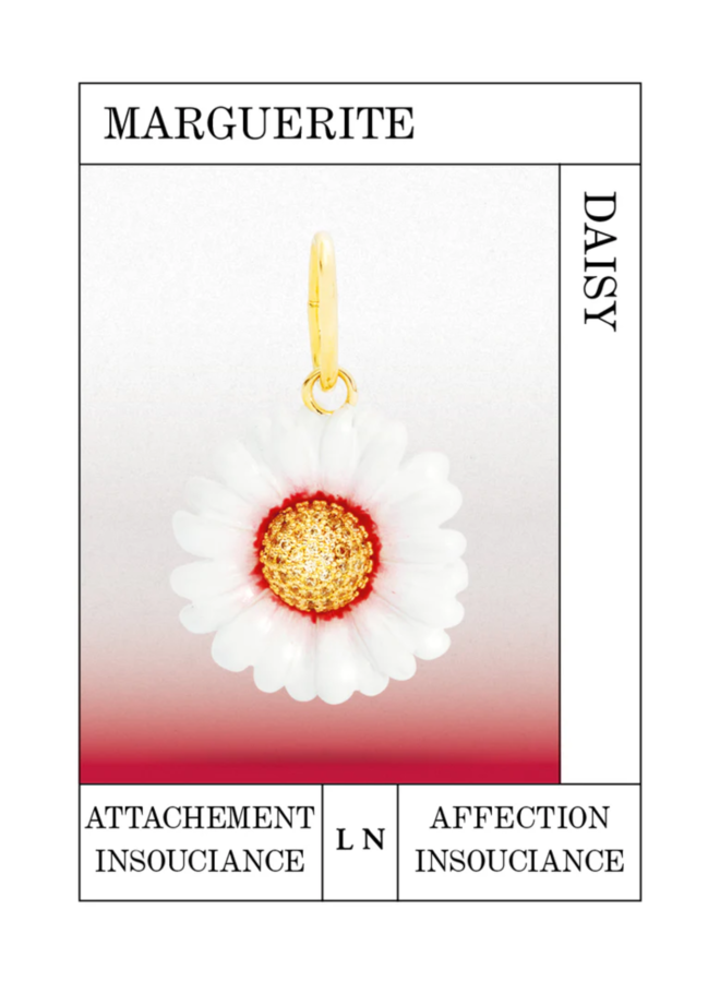 Les Néréides White Daisy Flower Pendant