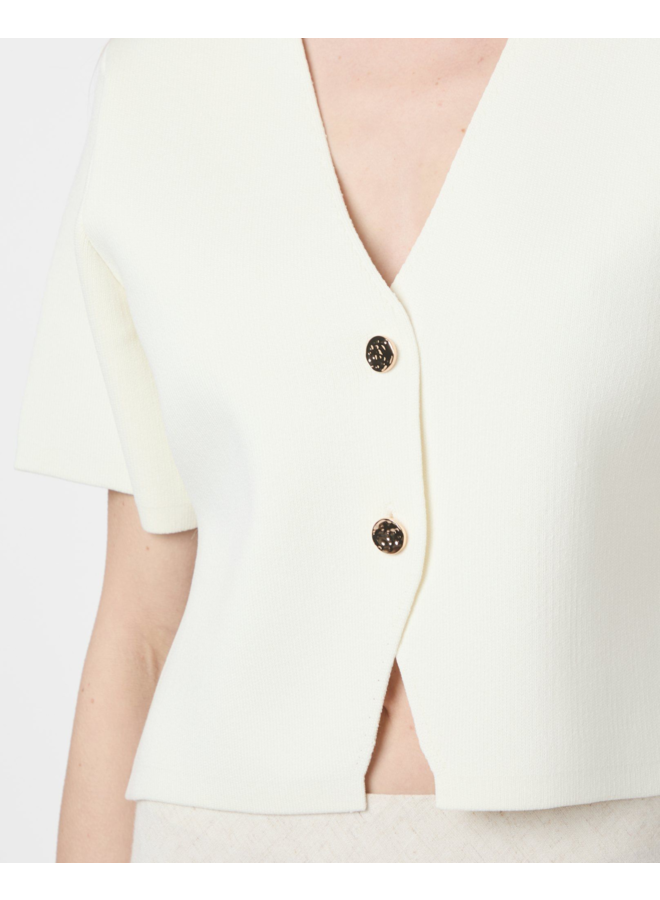 Neo Noir Setta Knit Blouse Off White