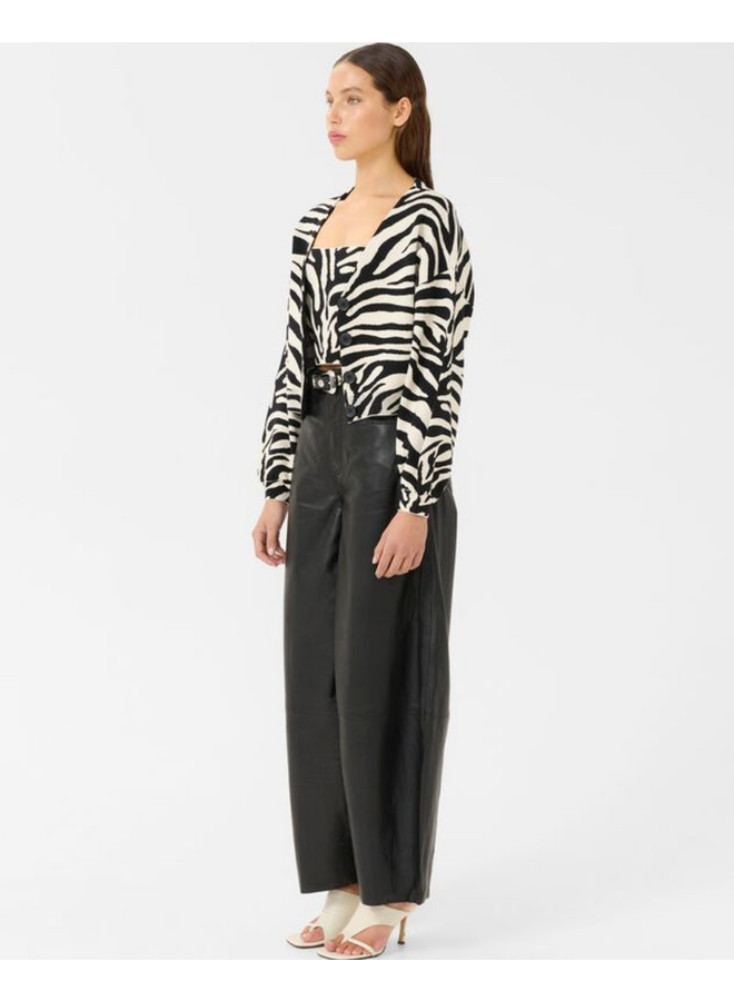 Gestuz Zebba Cardigan Black/Birch Tiger