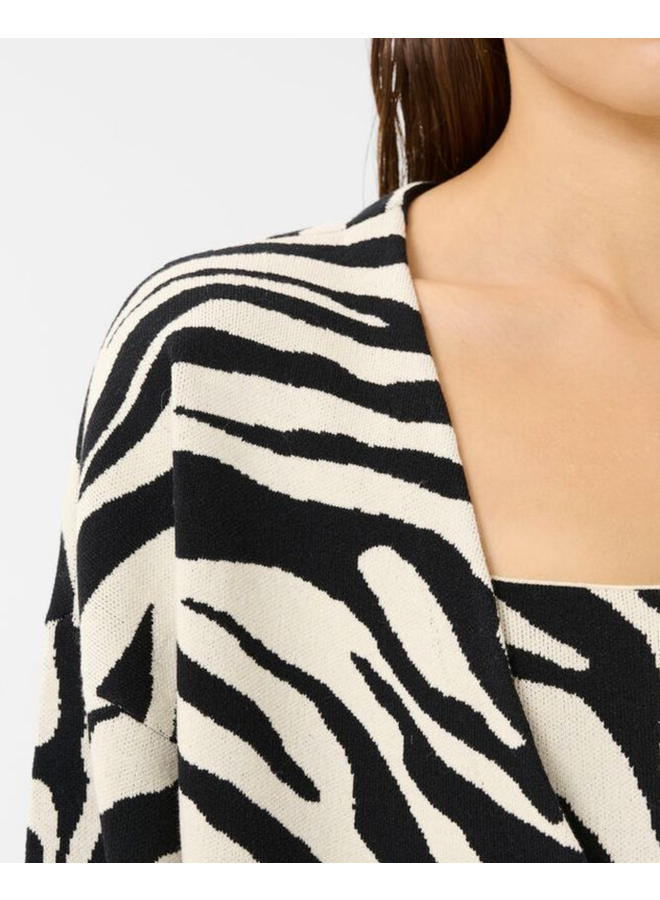 Gestuz Zebba Cardigan Black/Birch Tiger