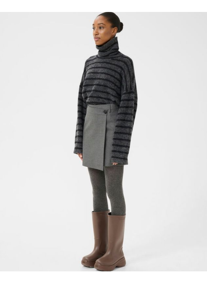 Gestuz Paula Melange MW Wrap Skirt NOOS Dark Grey Melange