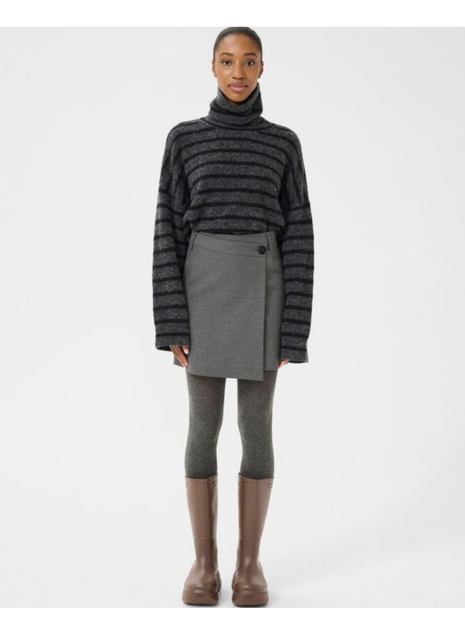 Gestuz Paula Melange MW Wrap Skirt NOOS Dark Grey Melange