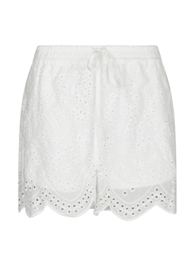 Neo Noir Senna Embroidery Shorts White