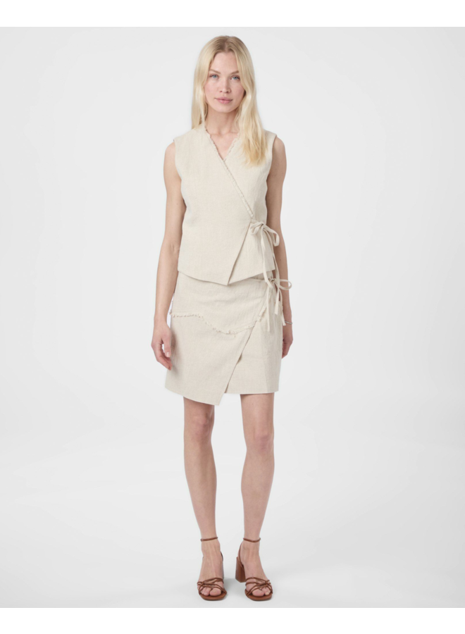 Neo Noir Filora Ramie Wrap Waistcoat Natural