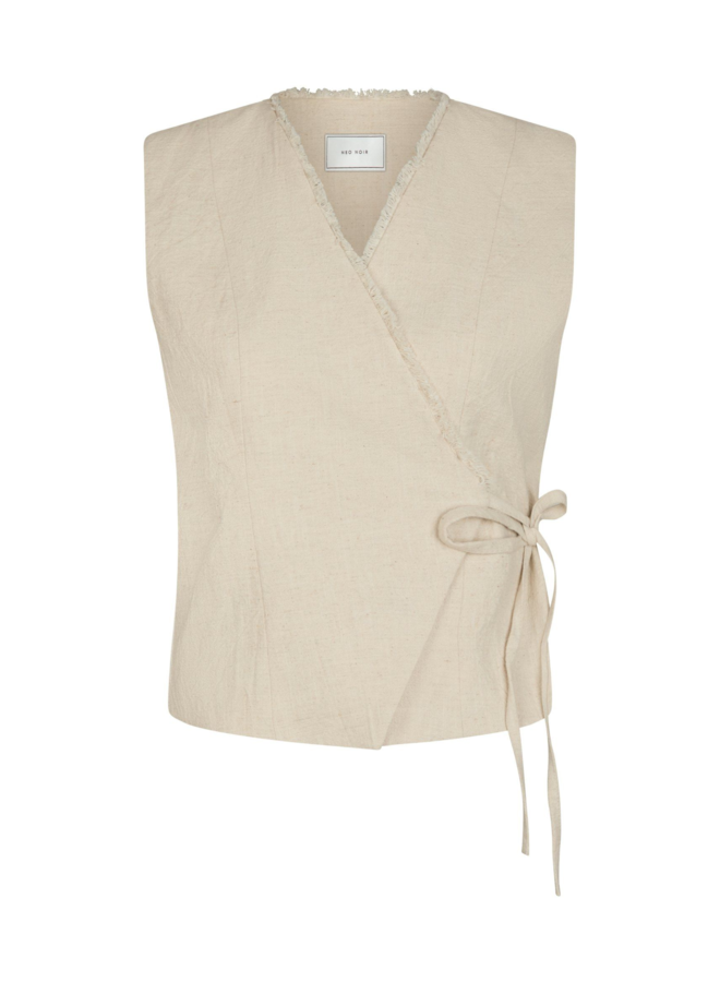 Neo Noir Filora Ramie Wrap Waistcoat Natural