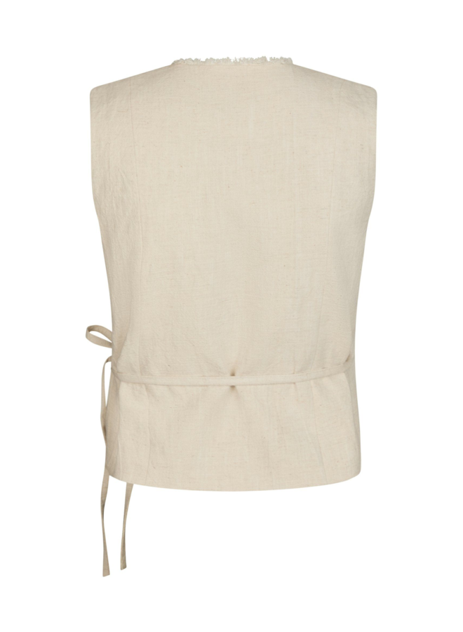 Neo Noir Filora Ramie Wrap Waistcoat Natural
