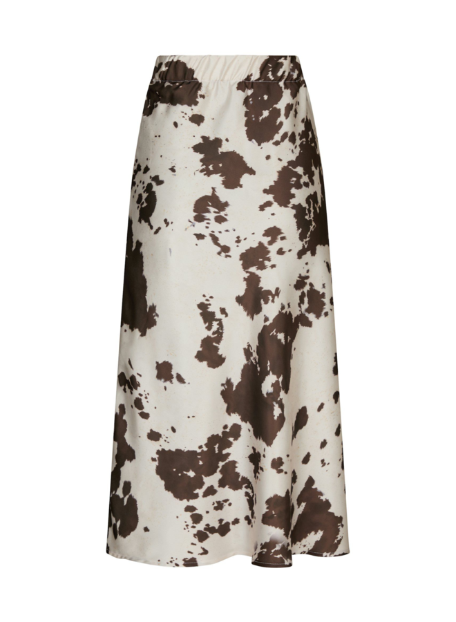 Neo Noir Viso Cow Print Skirt Brown