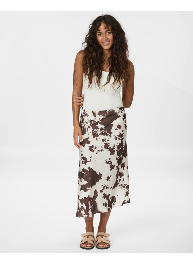 Neo Noir Viso Cow Print Skirt Brown