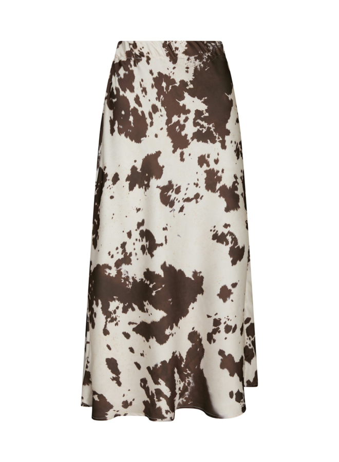 Neo Noir Viso Cow Print Skirt Brown
