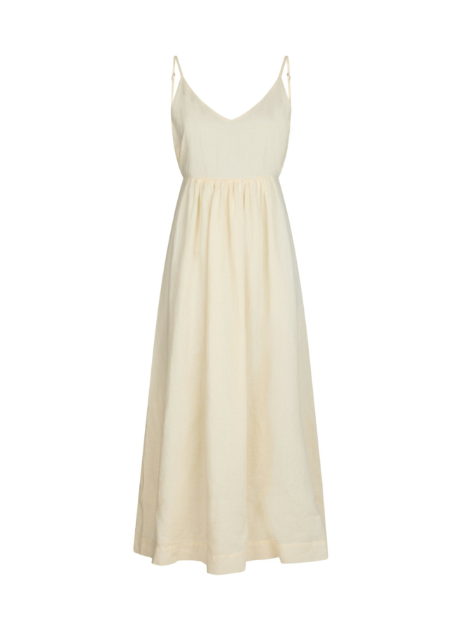 Neo Noir Savani Long Linen Dress Light Yellow