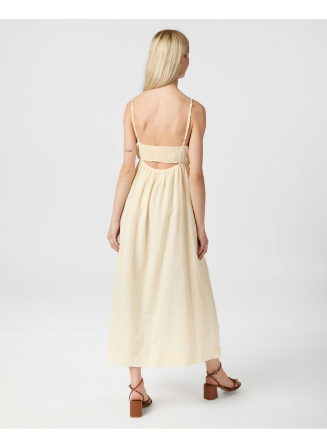 Neo Noir Savani Long Linen Dress Light Yellow