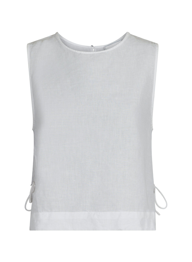 Neo Noir Svetlana Linen Top White