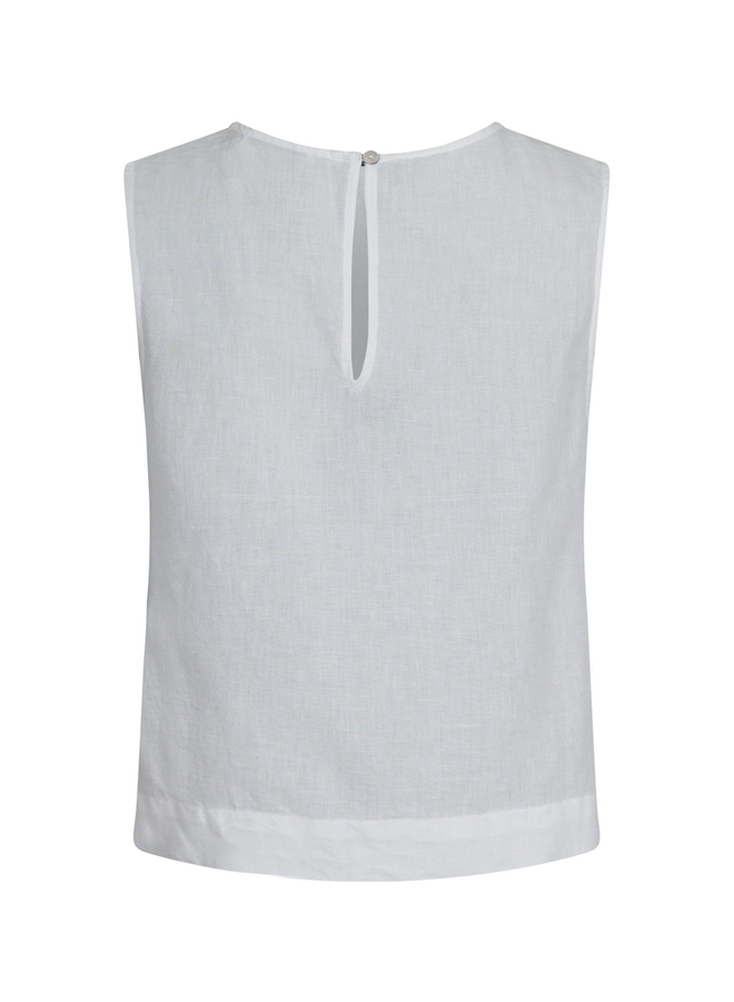 Neo Noir Svetlana Linen Top White