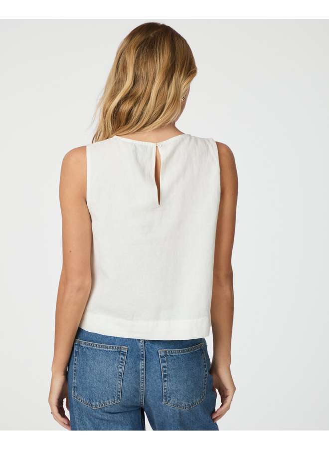 Neo Noir Svetlana Linen Top White