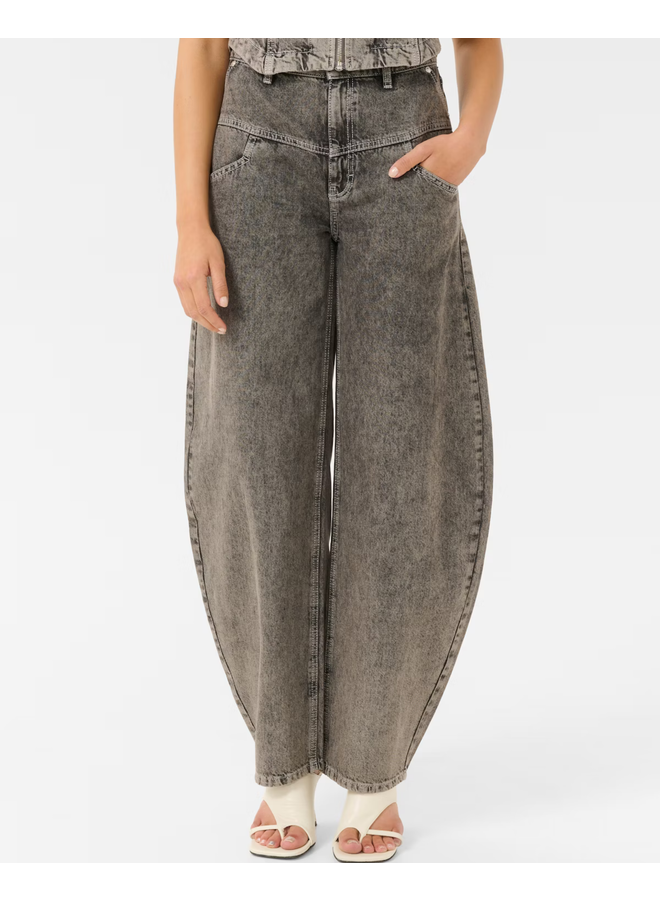 Gestuz Josie HW Barrel Jeans Greige Denim